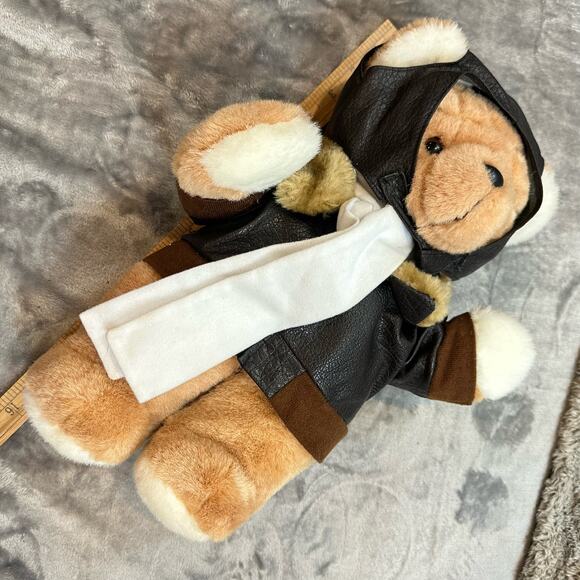 Paradies Teddy Bear Aviator Pilot Black Biker Faux Leather Motorcycle Jacket - Picture 7 of 7